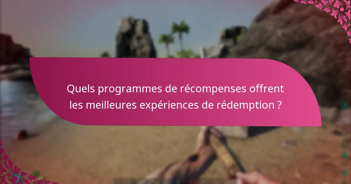 Quels programmes de récompenses offrent les meilleures expériences de rédemption ?